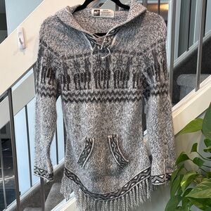 100% baby alpaca hooded sweater